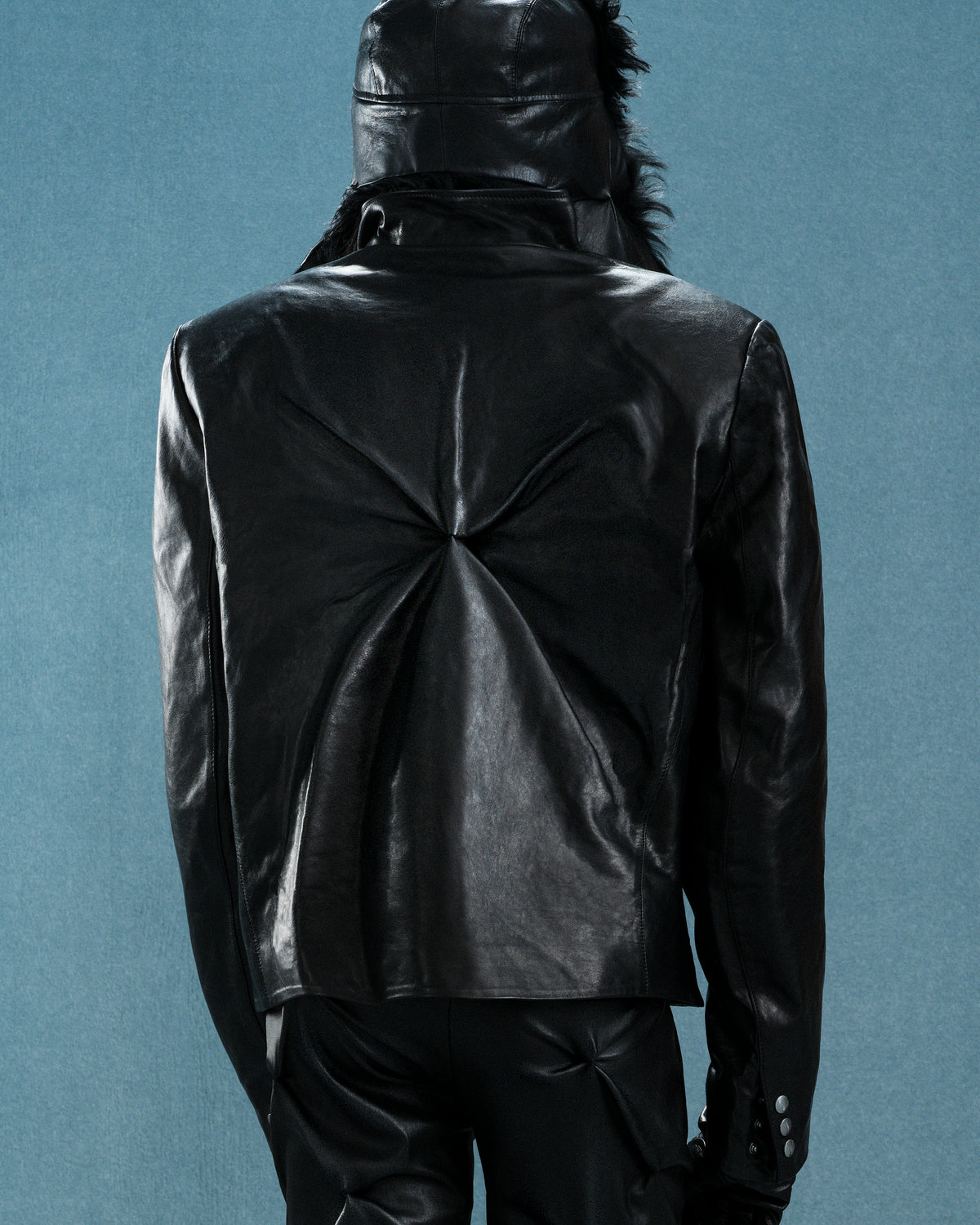 SINGLE DART' JACKET IN BLACK LAMBSKIN - BAD SON